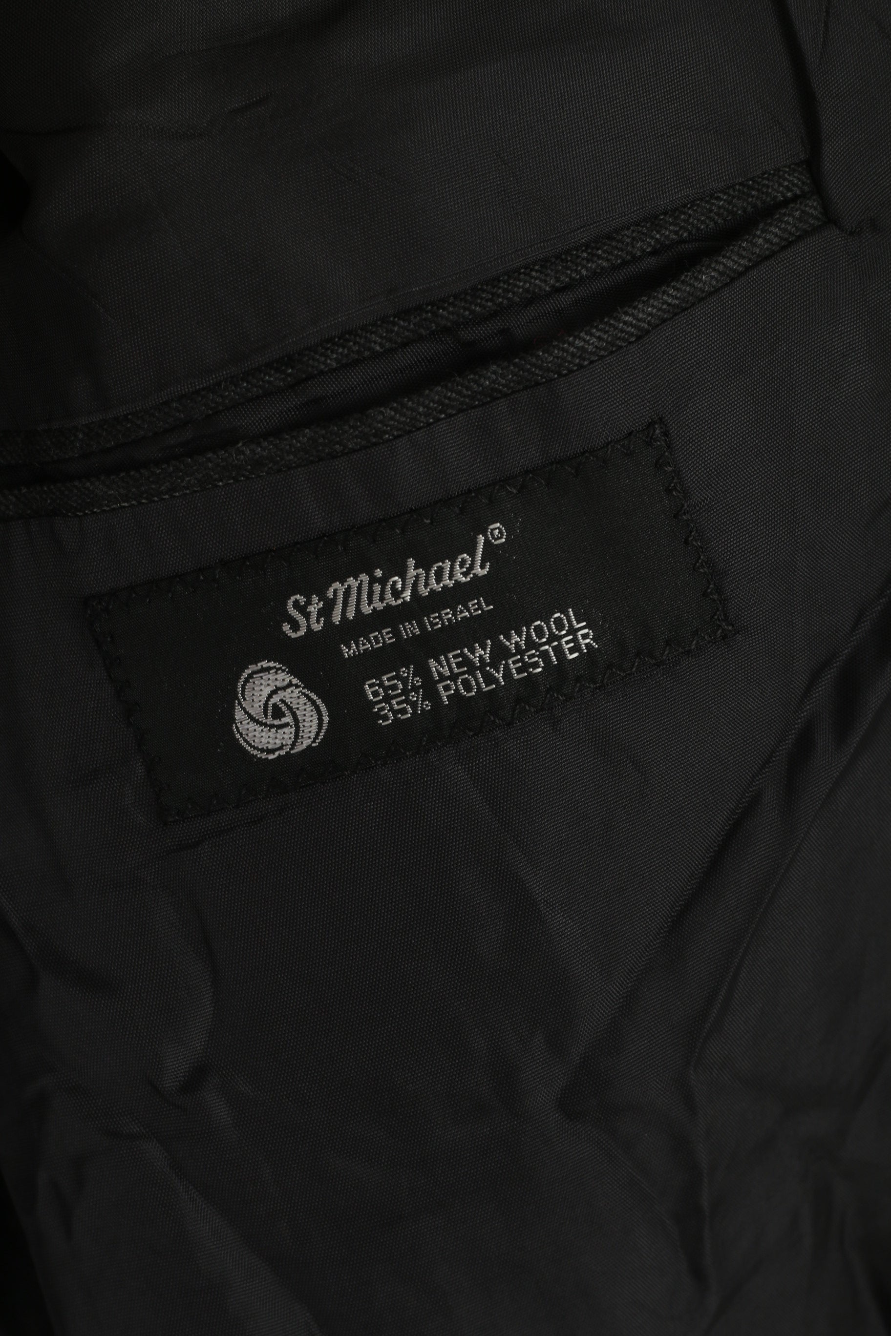 St Michael Men 40 102cm Blazer Grey Striped Hand Made Emroidered Stag Party Jacket