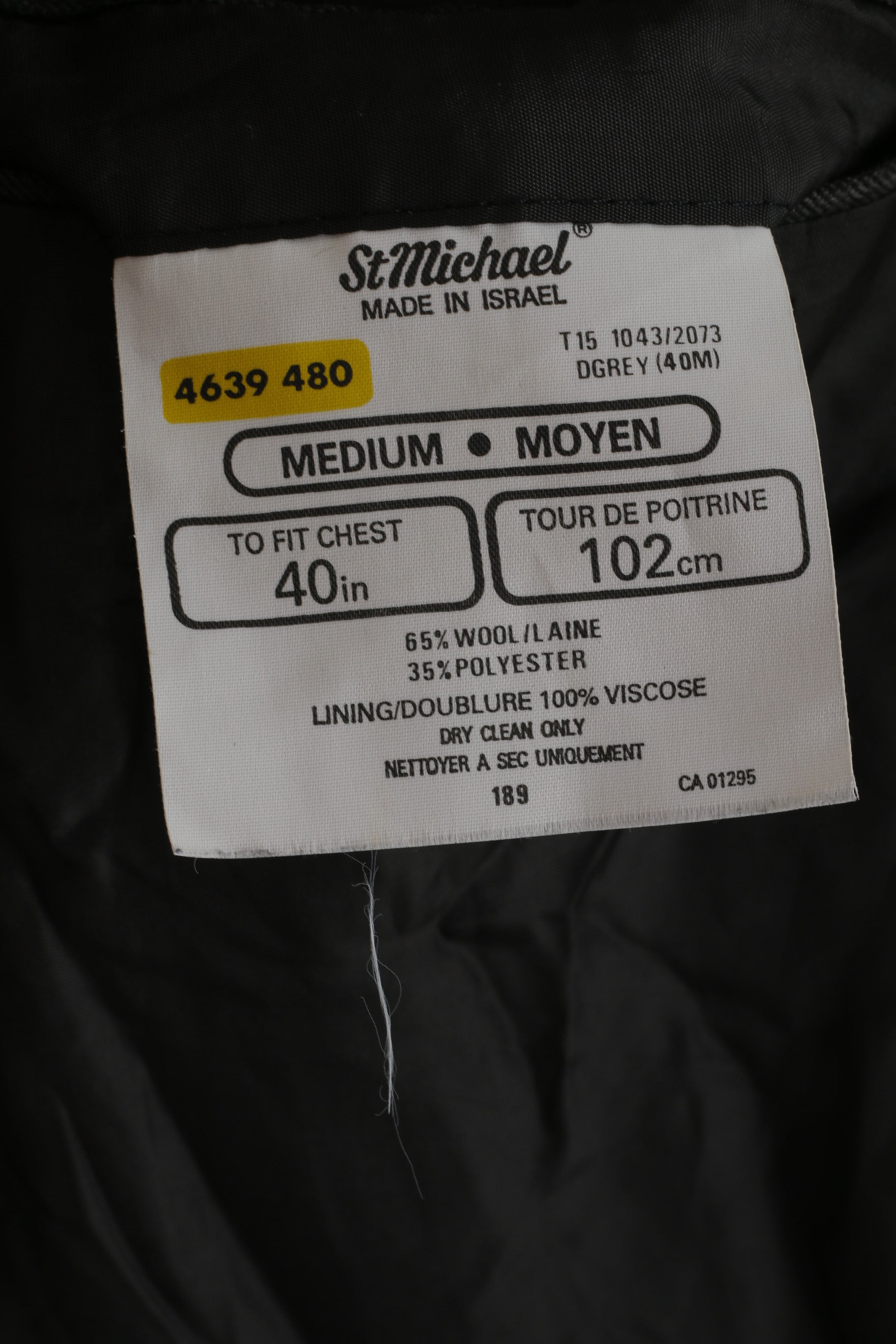 St Michael Men 40 102cm Blazer Grey Striped Hand Made Emroidered Stag Party Jacket