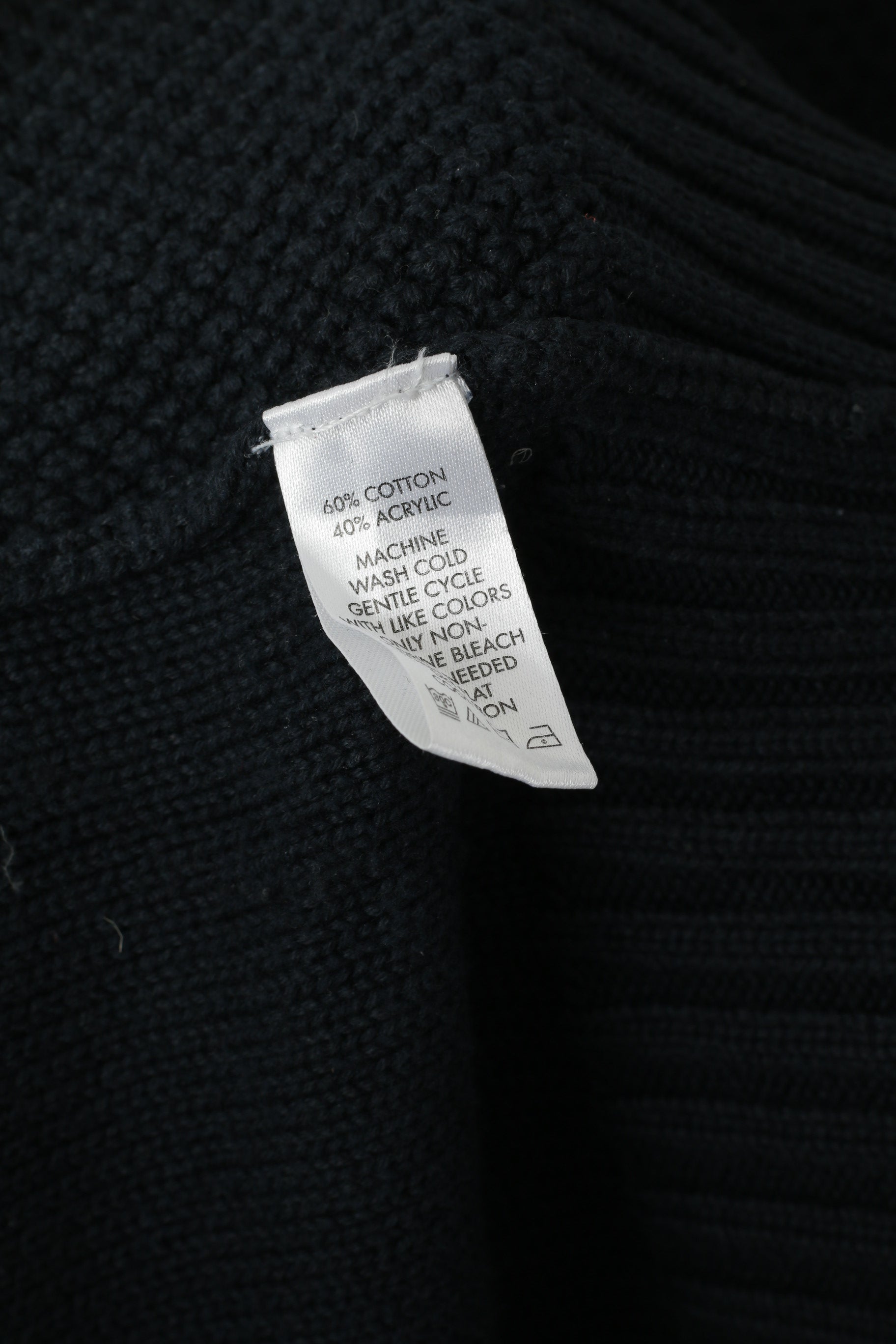 Calvin Klein Uomo M Maglione Blu Scuro Misto Cotone Acrilico Pullover Maglione Classico con Zip Collo