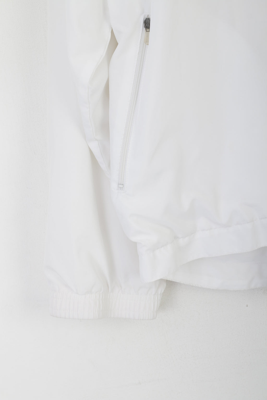 Giacca Puma da uomo L bianca vintage con cerniera intera abbigliamento sportivo da allenamento leggero