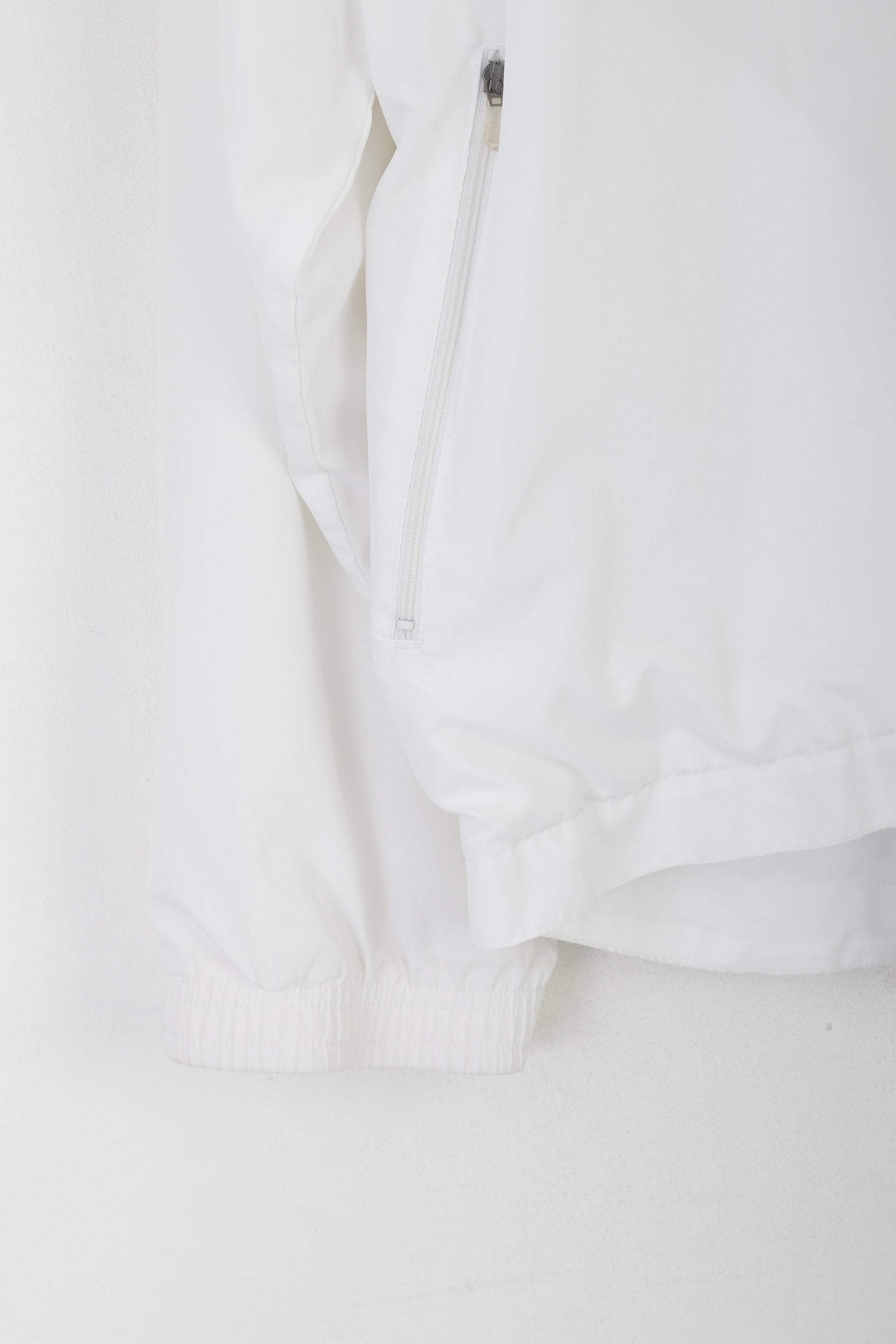 Giacca Puma da uomo L bianca vintage con cerniera intera abbigliamento sportivo da allenamento leggero