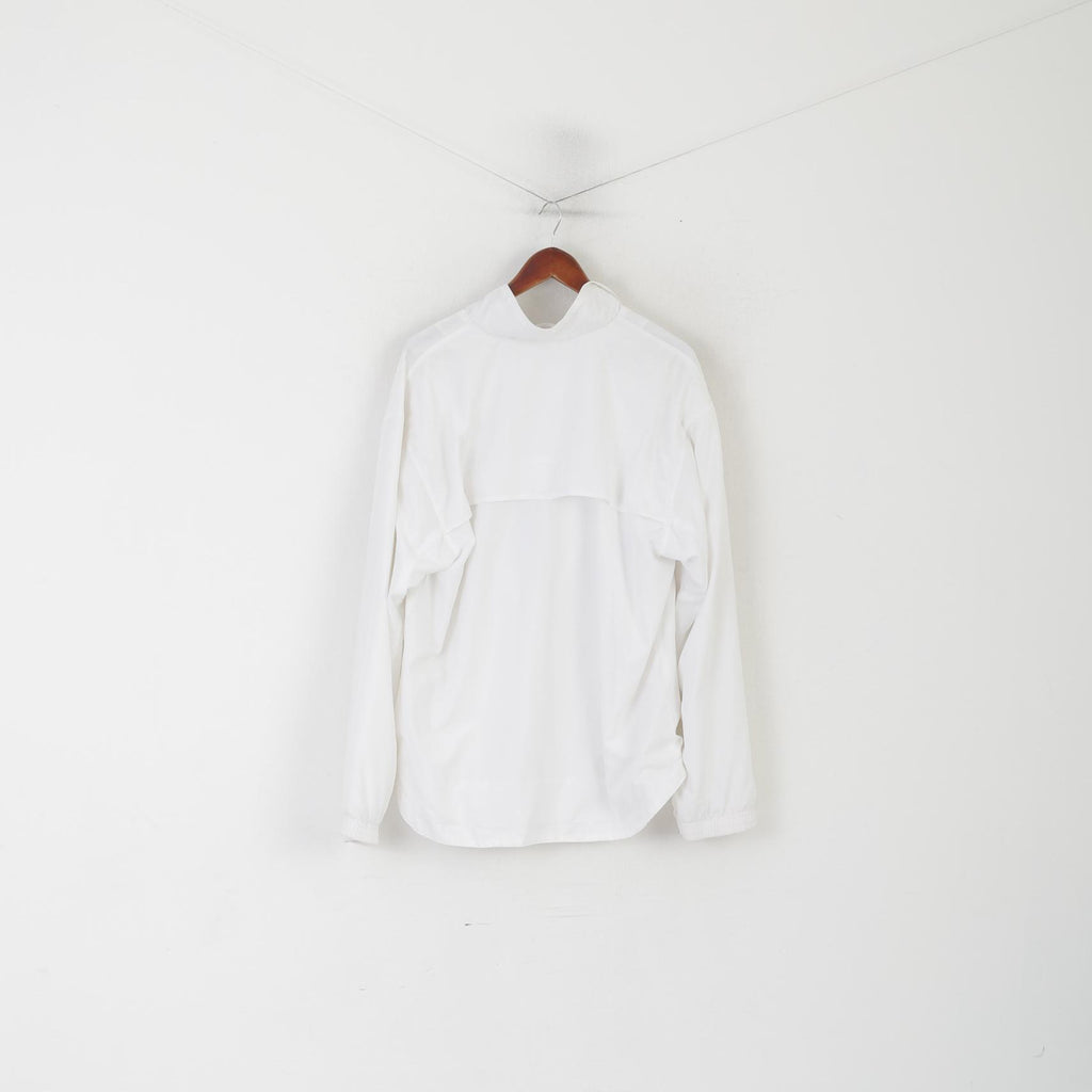 Giacca Puma da uomo L bianca vintage con cerniera intera abbigliamento sportivo da allenamento leggero