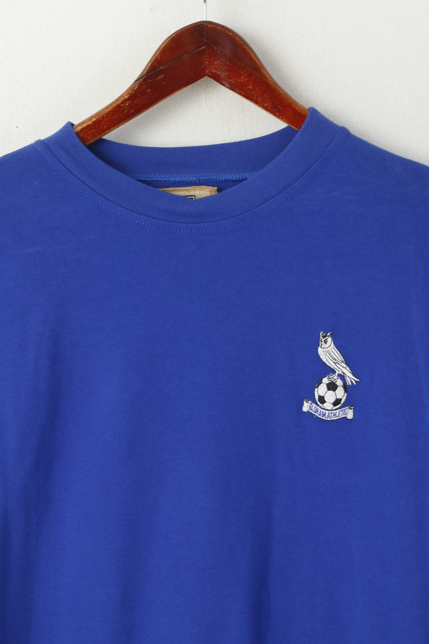 Toffs Oldham Athletic Men M Shirt Blue Cotton Football Bojczuck #9 Long Sleeve Top
