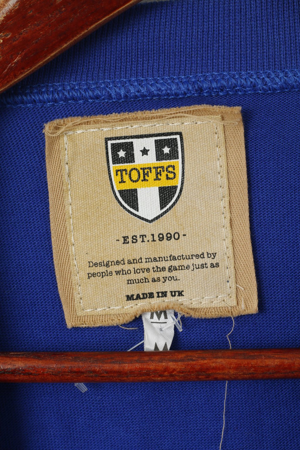 Toffs Oldham Athletic Hommes M Chemise Bleu Coton Football Bojczuck #9 Haut à manches longues