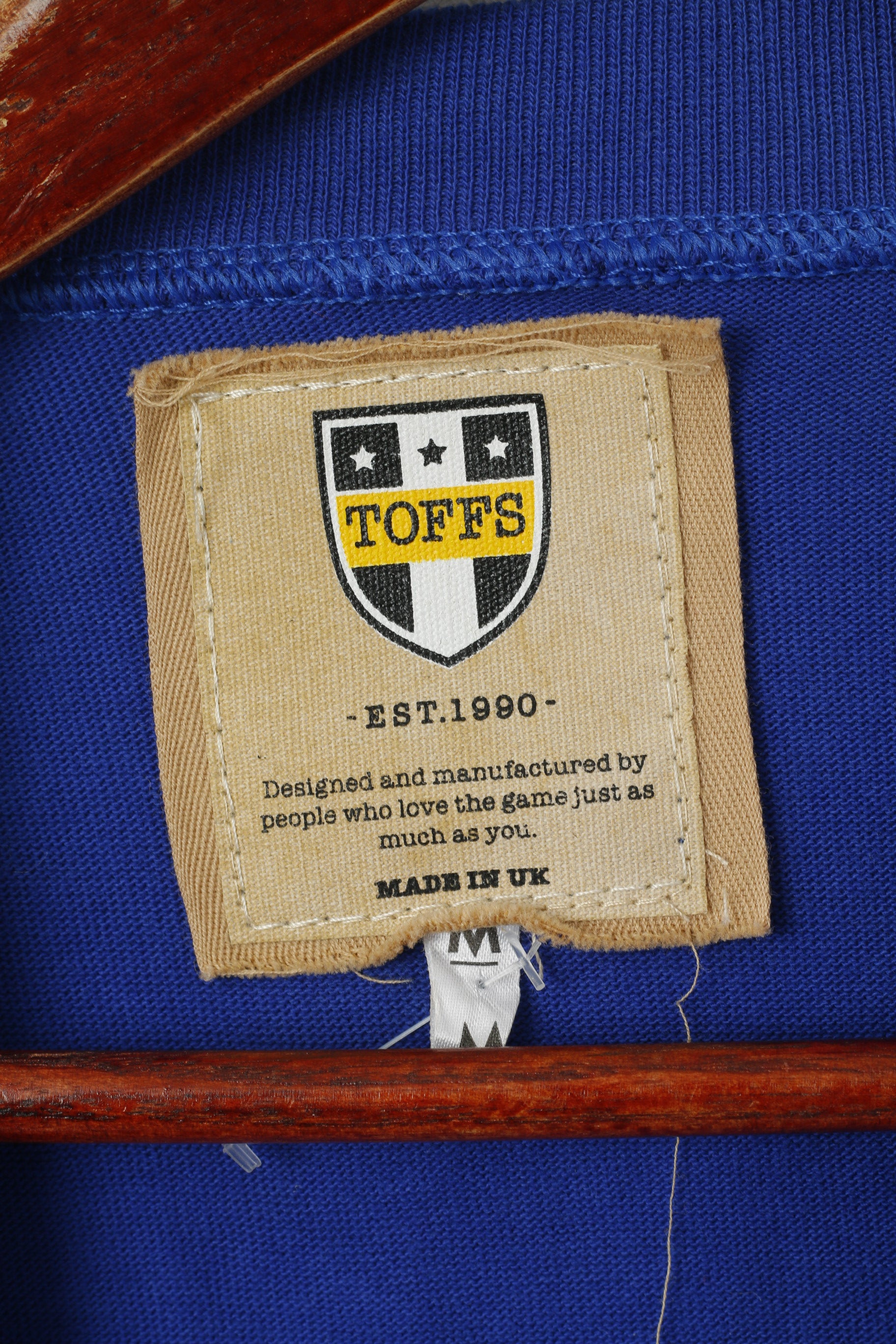 Toffs Oldham Athletic Hommes M Chemise Bleu Coton Football Bojczuck #9 Haut à manches longues