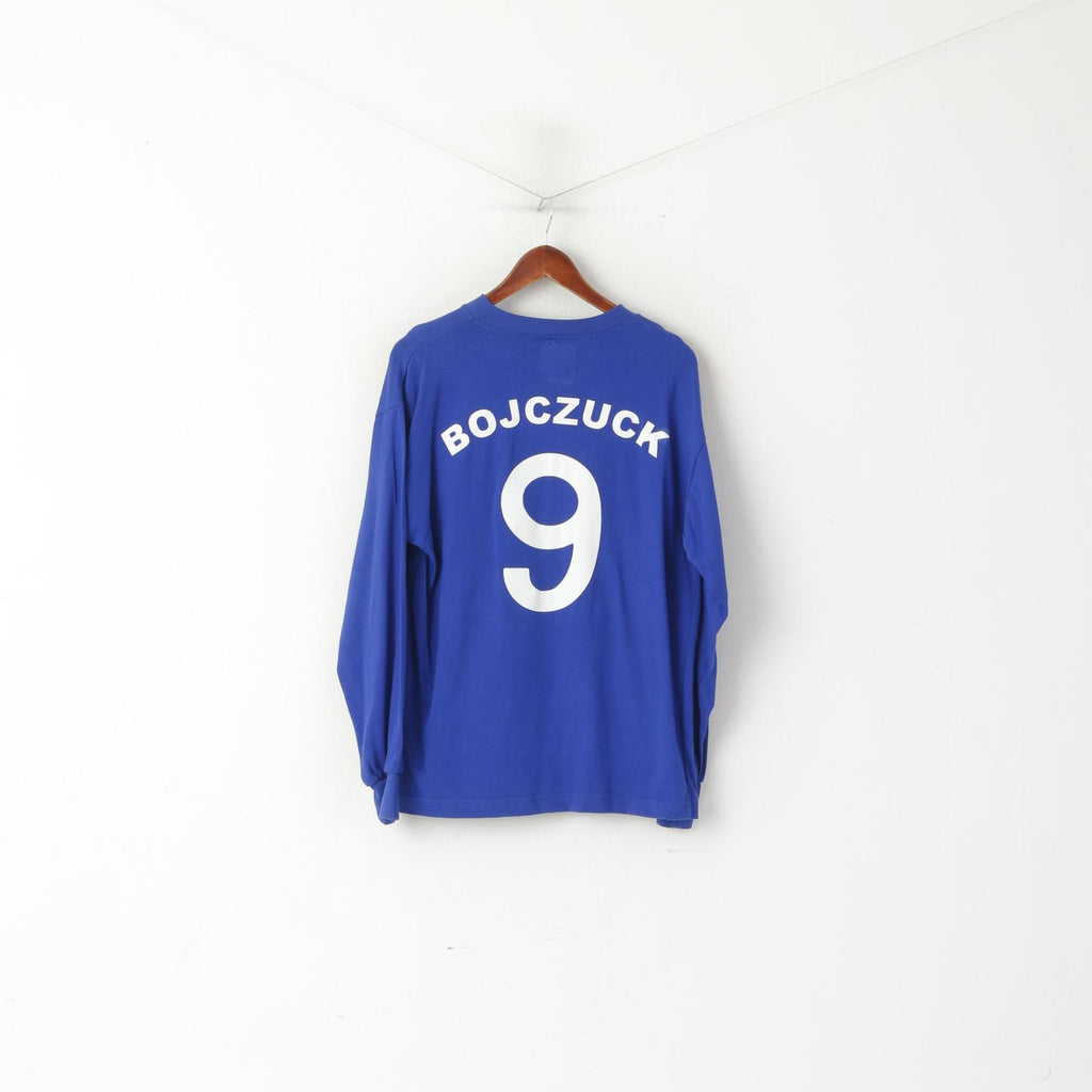 Toffs Oldham Athletic Hommes M Chemise Bleu Coton Football Bojczuck #9 Haut à manches longues