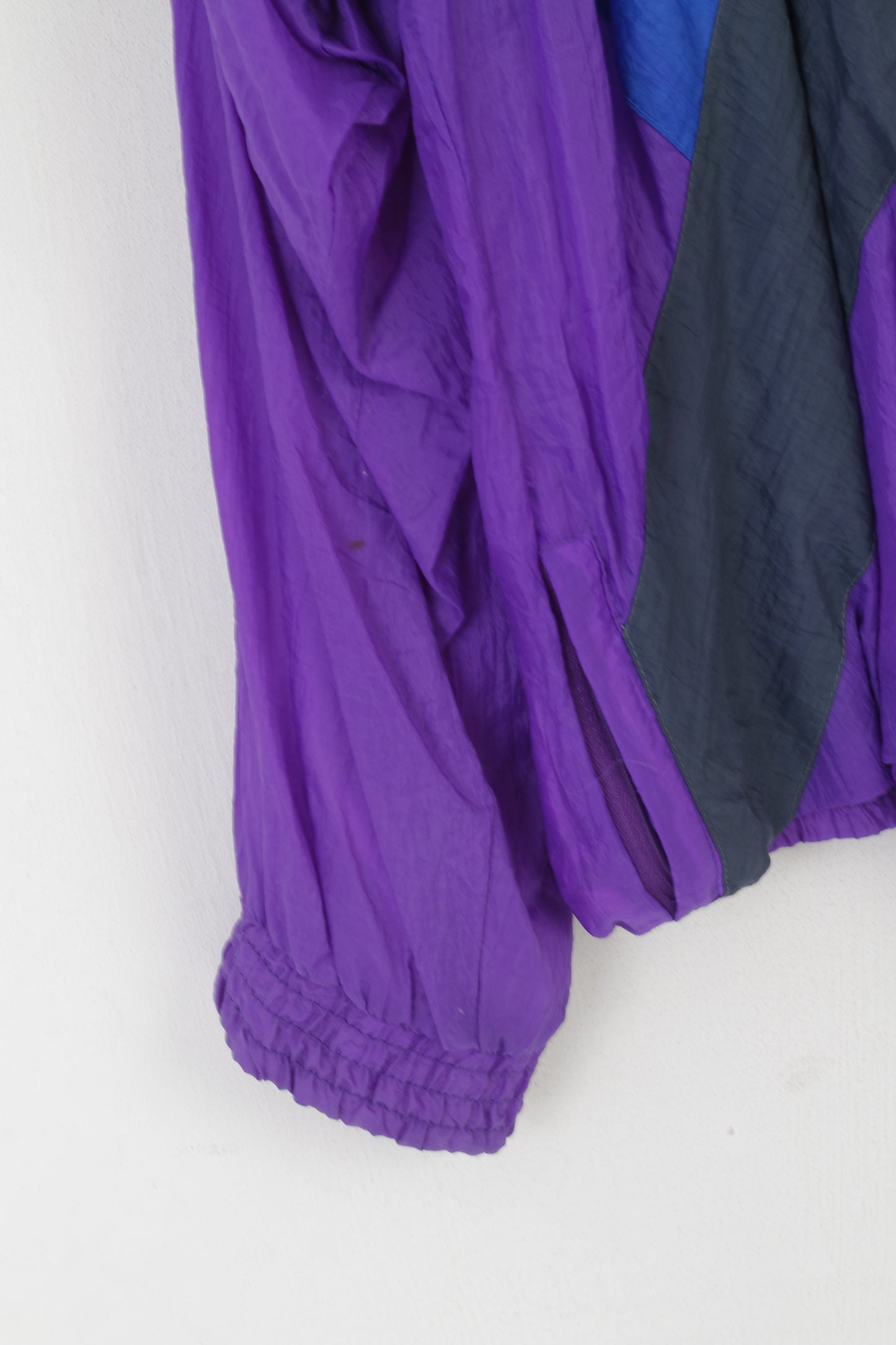 Competition Men XL Jacket Purple Nylon 90s Festival Full Zipper Vintage Sport Top
