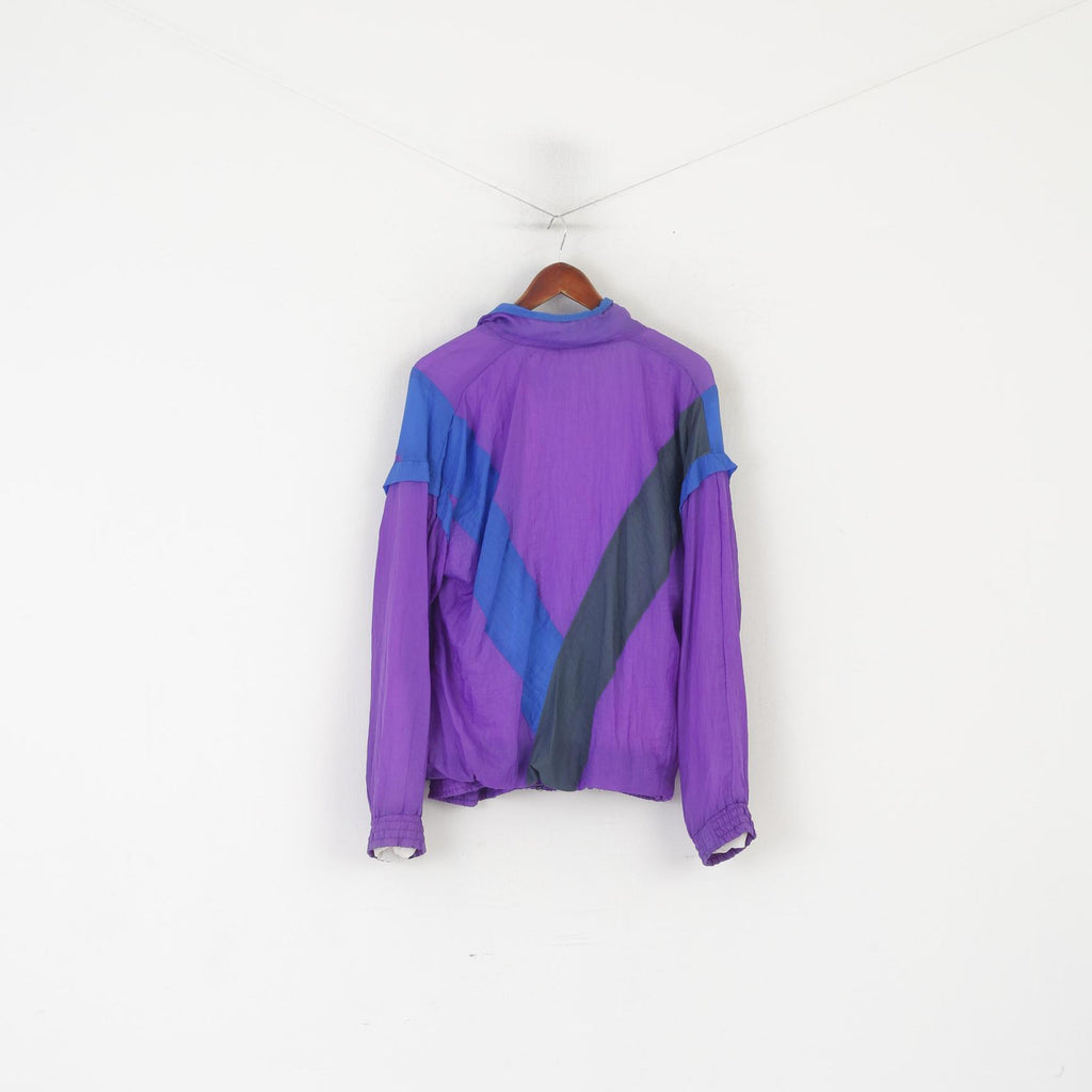 Competition Men XL Jacket Purple Nylon 90s Festival Full Zipper Vintage Sport Top