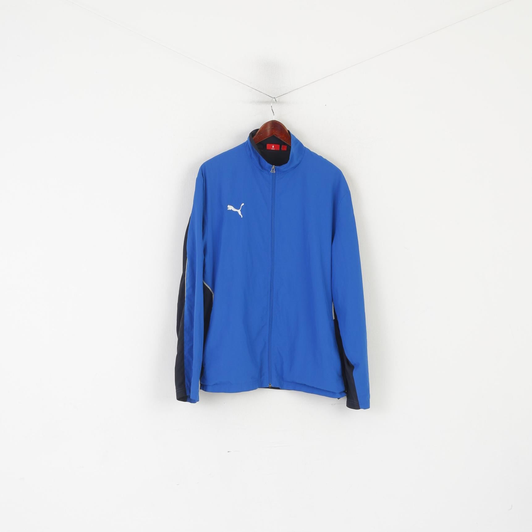 Puma Hommes L Veste Bleu Zip Up Léger Maille Doublée Sport Entraînement Sportswear Haut