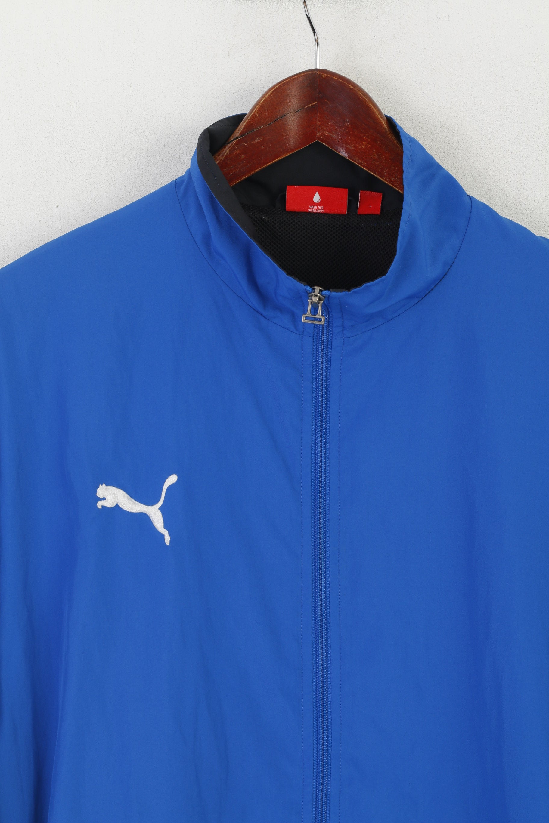 Puma Hommes L Veste Bleu Zip Up Léger Maille Doublée Sport Entraînement Sportswear Haut