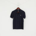 Trigema Boys 164 Polo Shirt Navy Cotton Classic Plain Detailed Buttons Short Sleeve Top