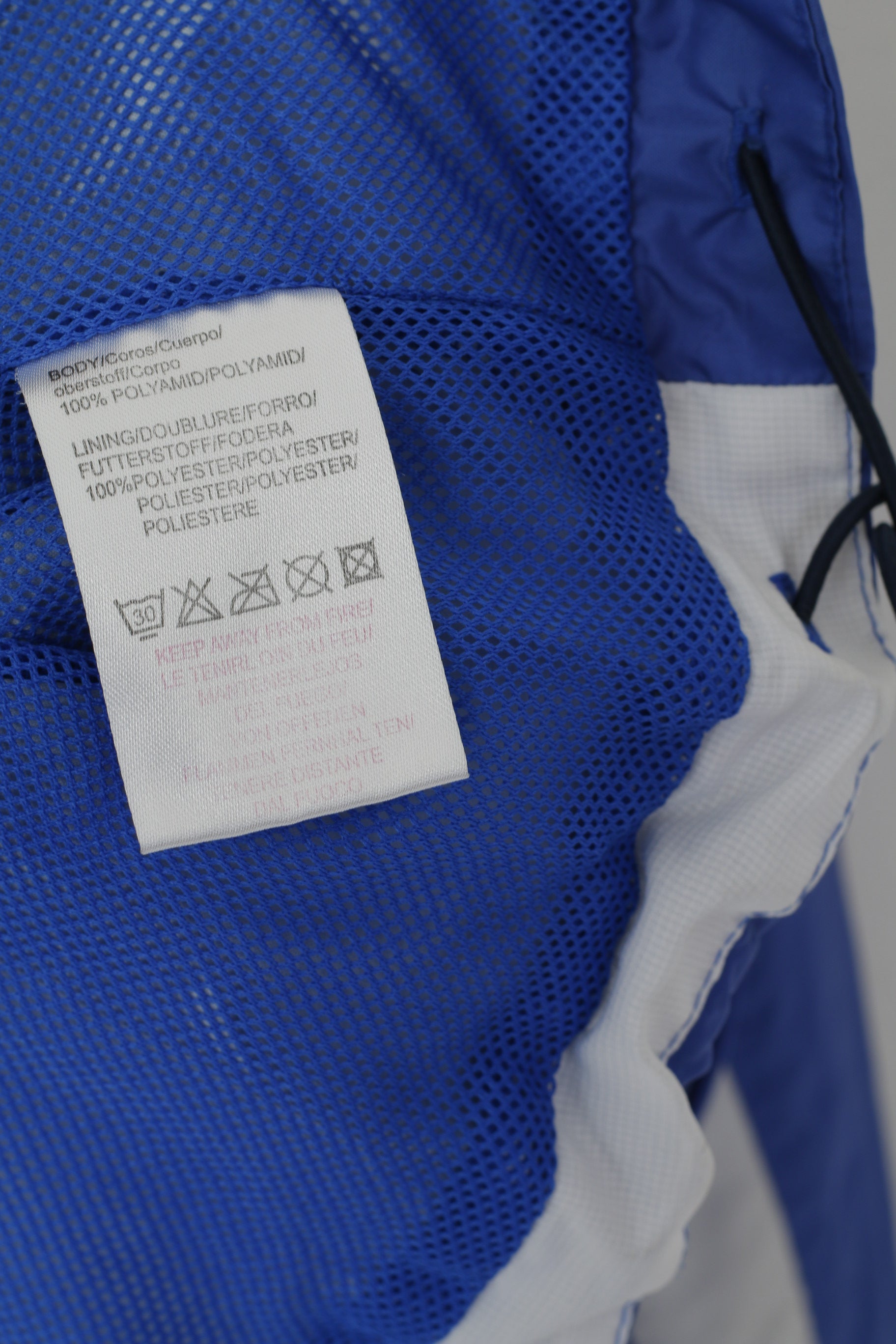 Giacca Umbro da uomo XL blu Ballybofey United Football Club Top in nylon con cappuccio nascosto