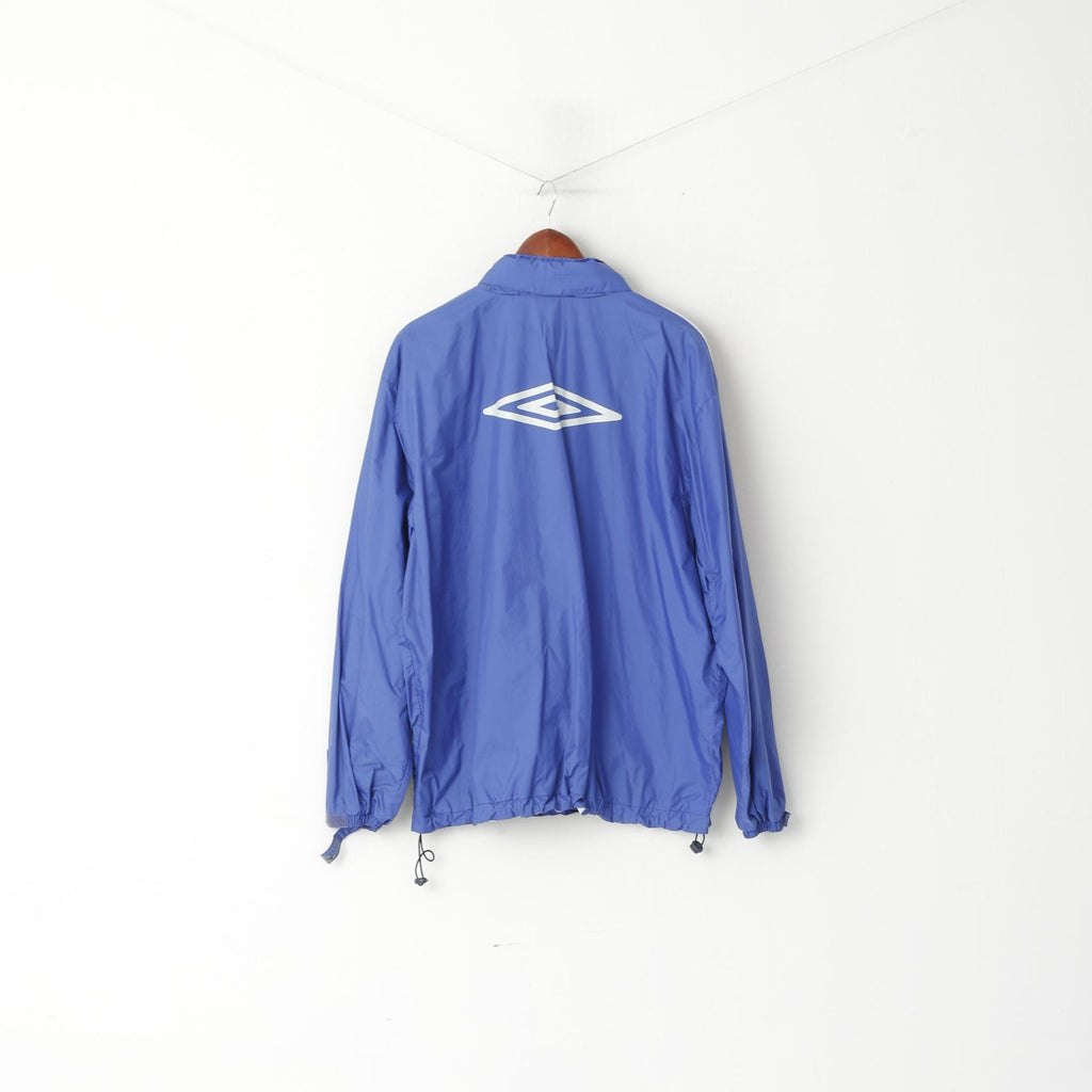 Giacca Umbro da uomo XL blu Ballybofey United Football Club Top in nylon con cappuccio nascosto