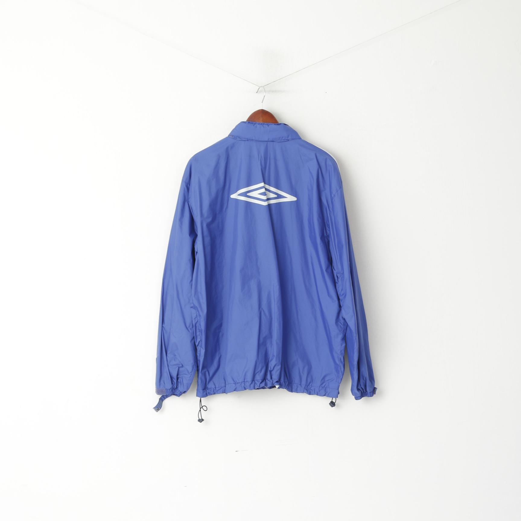 Giacca Umbro da uomo XL blu Ballybofey United Football Club Top in nylon con cappuccio nascosto