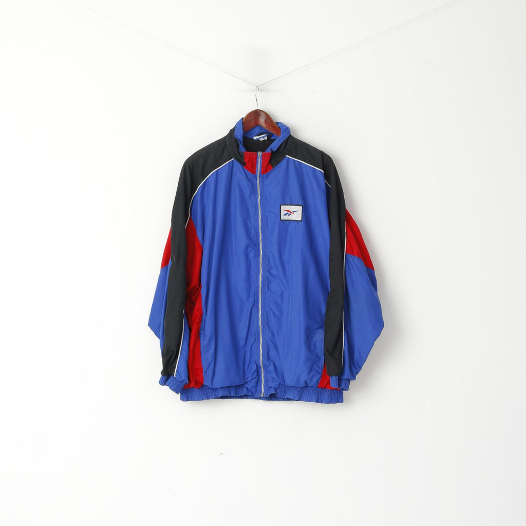 Giacca Reebok da uomo XL blu vintage leggera foderata in rete sportiva