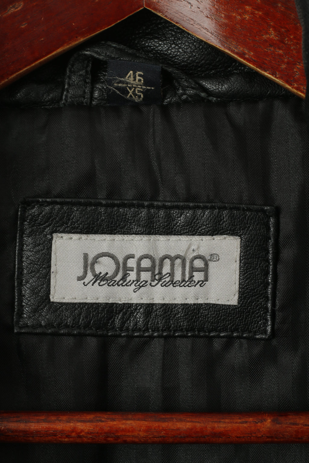 Jofama Hommes 46 XS Veste Vintage Noir Cuir Souple Biker Full Zip Classique Long Top