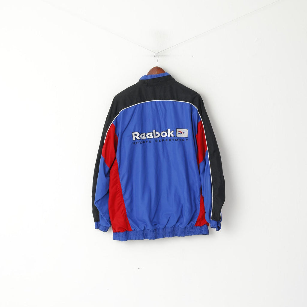 Giacca Reebok da uomo XL blu vintage leggera foderata in rete sportiva