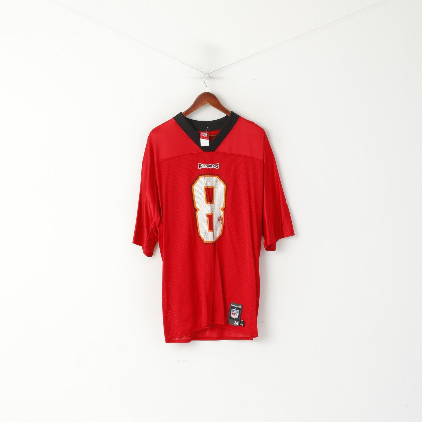 Reebok NFL Men M Shirt Red Tampa Bay Buccaneers Nylon Griese #8 Vintage Jersey Top