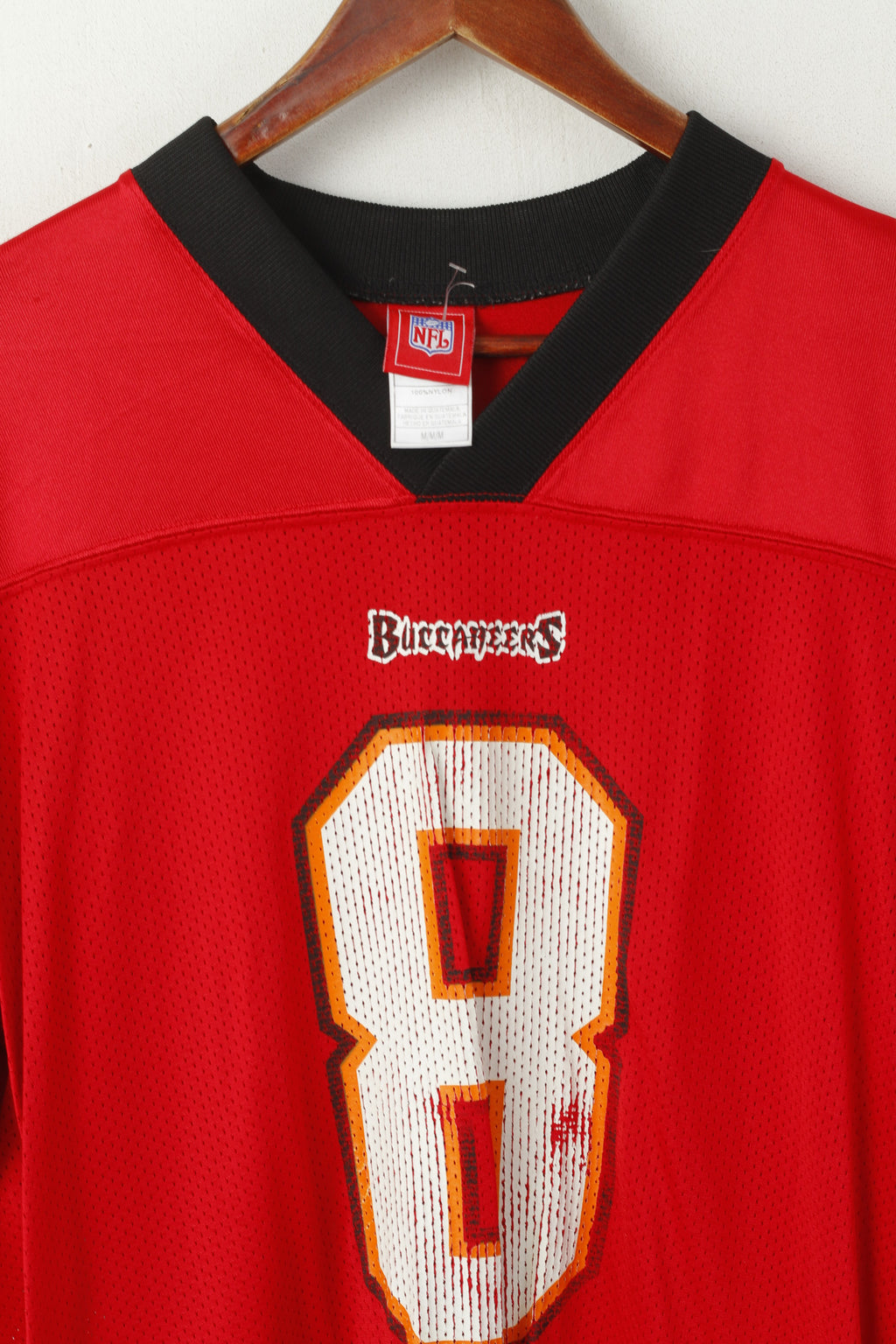Reebok NFL Hommes M Chemise Rouge Tampa Bay Buccaneers Nylon Griese #8 Vintage Jersey Top