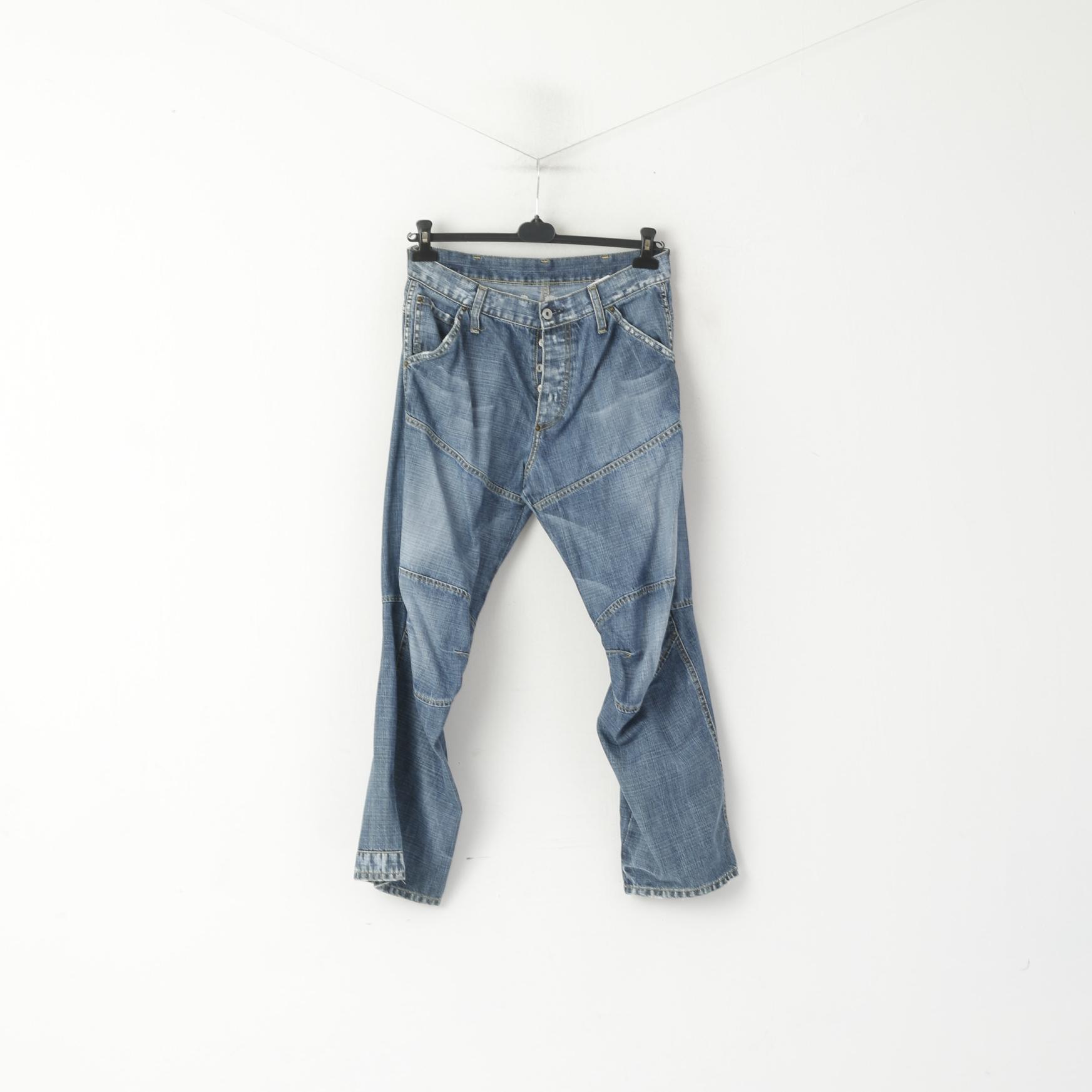 G-Star Raw Men 32 Jeans Pantalon Bleu Coton Denim Elwood Embro Pantalon Brodé