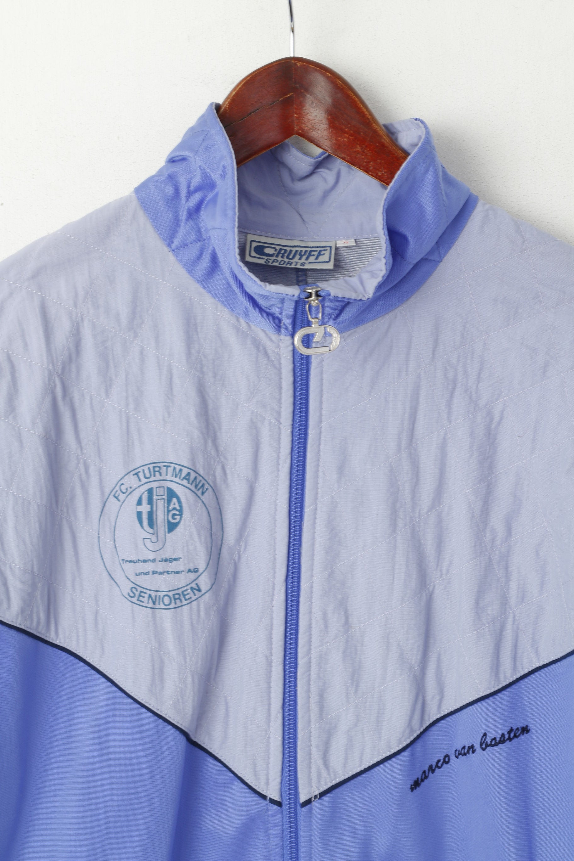 Cruyff Sports Men 7 L Track Jacket Purple Vintage FC Turtmann Full Zipper Sweatshirt