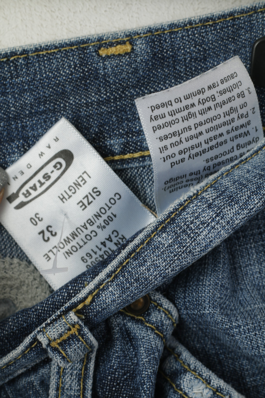 G-Star Raw Men 32 Jeans Pantalon Bleu Coton Denim Elwood Embro Pantalon Brodé