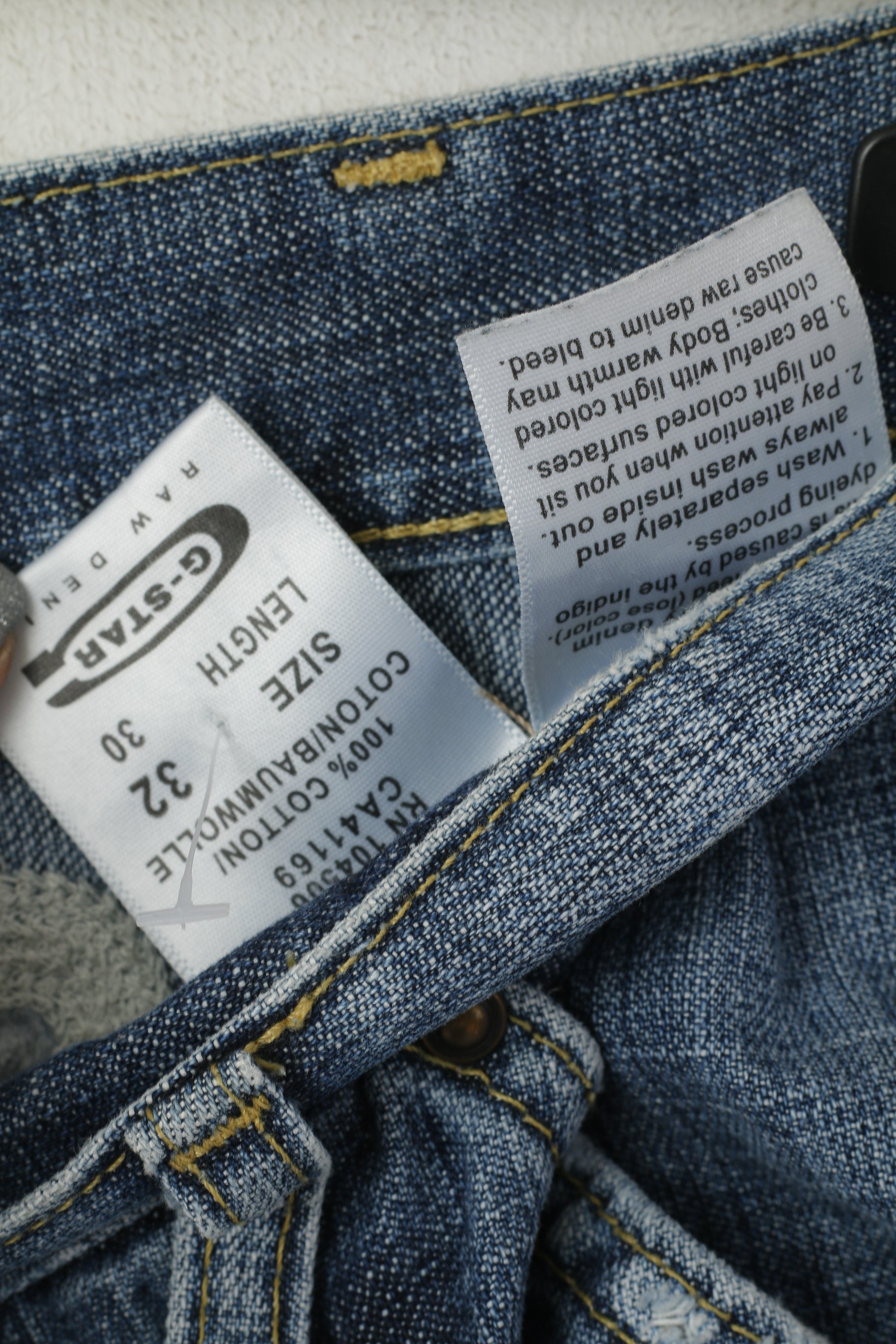 G-Star Raw Men 32 Jeans Pantalon Bleu Coton Denim Elwood Embro Pantalon Brodé