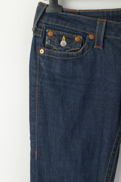 Pantaloni jeans True Religion da donna 28 Pantaloni a vita bassa in denim di cotone blu scuro