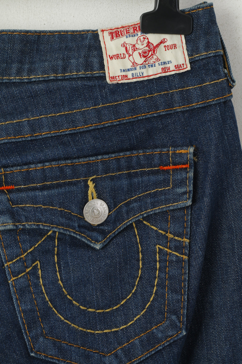 Pantaloni jeans True Religion da donna 28 Pantaloni a vita bassa in denim di cotone blu scuro