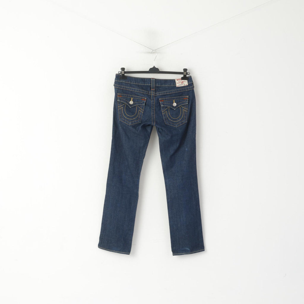 Pantaloni jeans True Religion da donna 28 Pantaloni a vita bassa in denim di cotone blu scuro