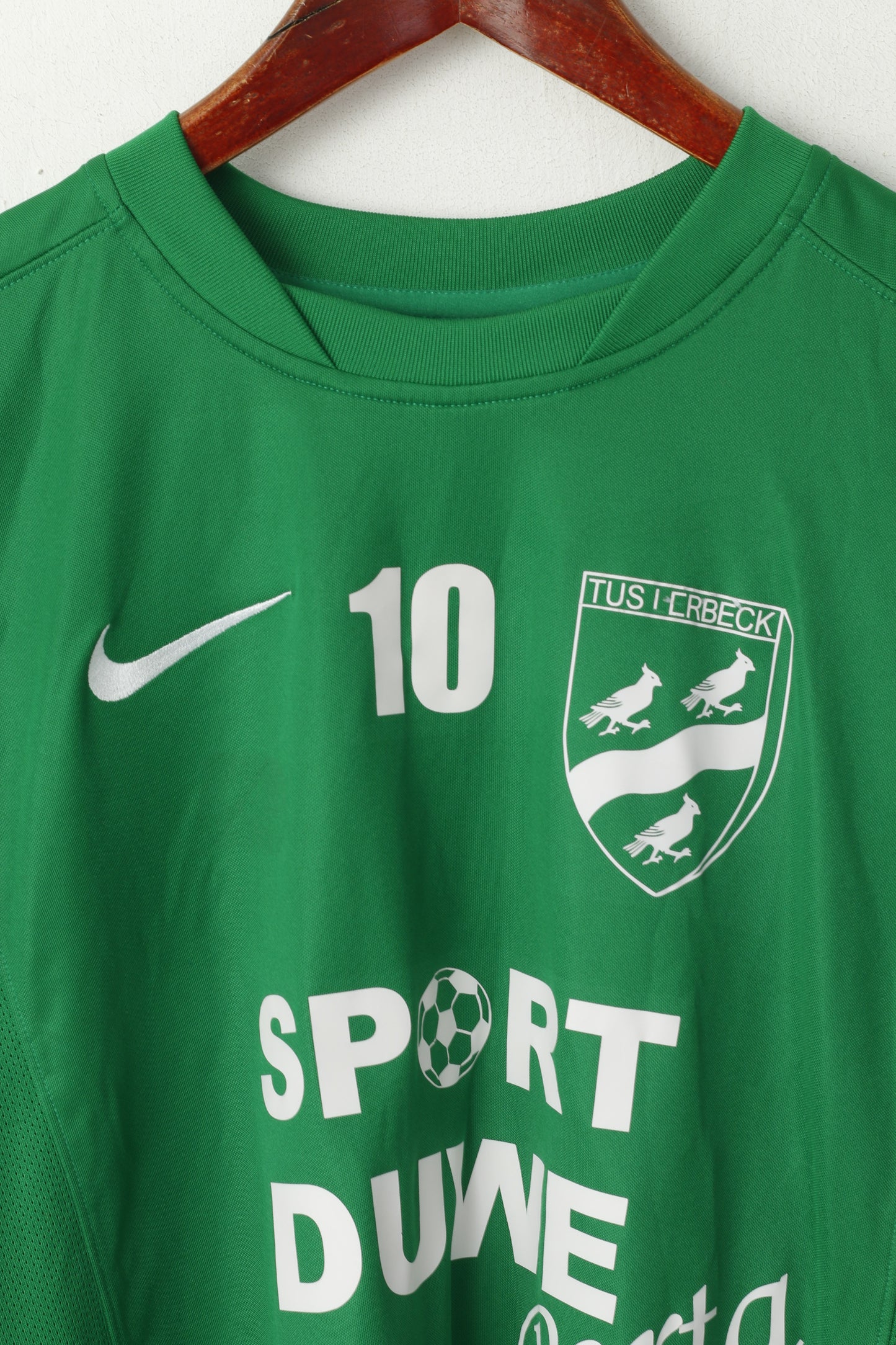 Nike Men S Shirt Green Tus Lerbeck Sport #10 Activewear Jersey Top