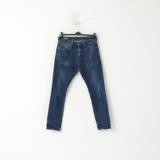 Pantaloni jeans G-Star Raw da uomo 31 Pantaloni affusolati in cotone denim blu scuro 3301
