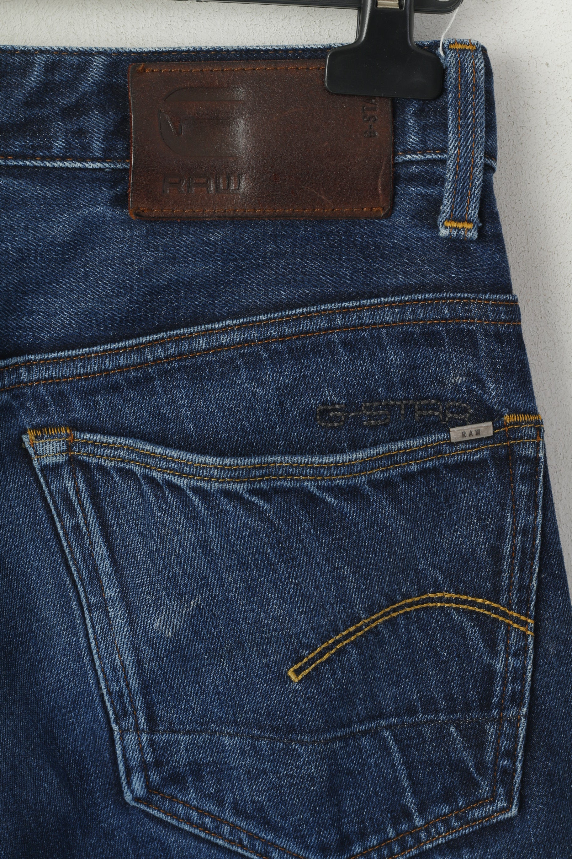 G-Star Raw Men 31 Jeans Pantalon Bleu Marine Denim Coton 3301 Pantalon Fuselé