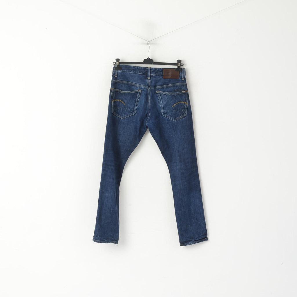 G-Star Raw Men 31 Jeans Pantalon Bleu Marine Denim Coton 3301 Pantalon Fuselé