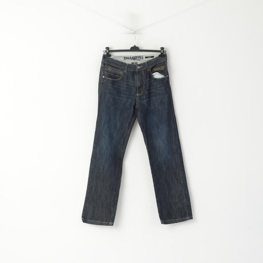 George Men 32 Pantaloni Jeans Pantaloni a gamba dritta vestibilità regolare in cotone denim blu scuro