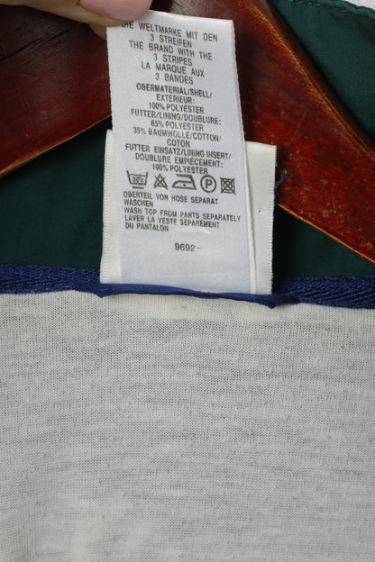Adidas Men M Jacket White Navy Bomber Full Zipper Vintage Sportswear Track Top