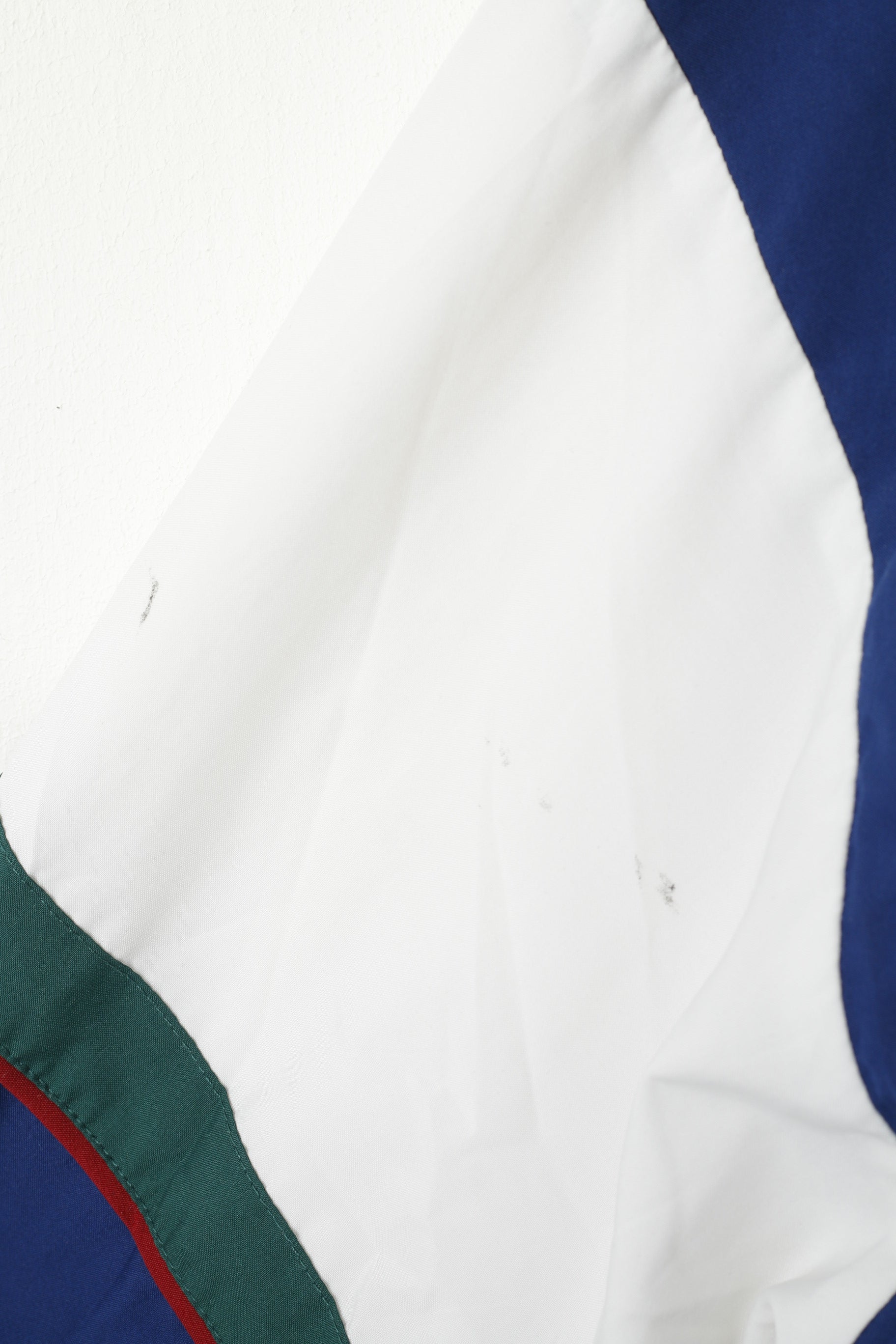 Giacca Adidas da uomo M bianca blu scuro bomber con cerniera intera vintage tuta sportiva