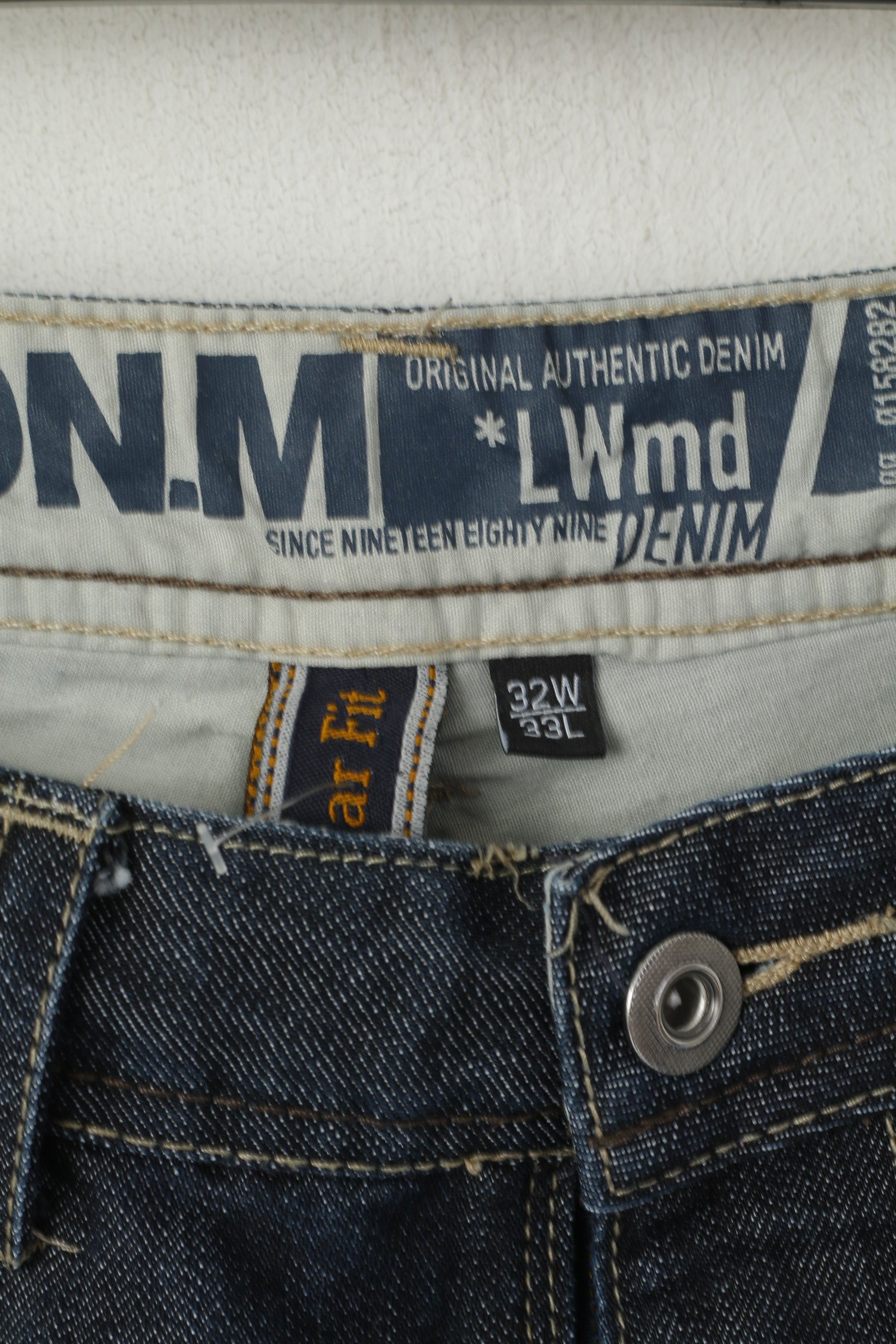 George Men 32 Jeans Trousers Navy Denim Cotton Regular Fit Straight Leg Pants