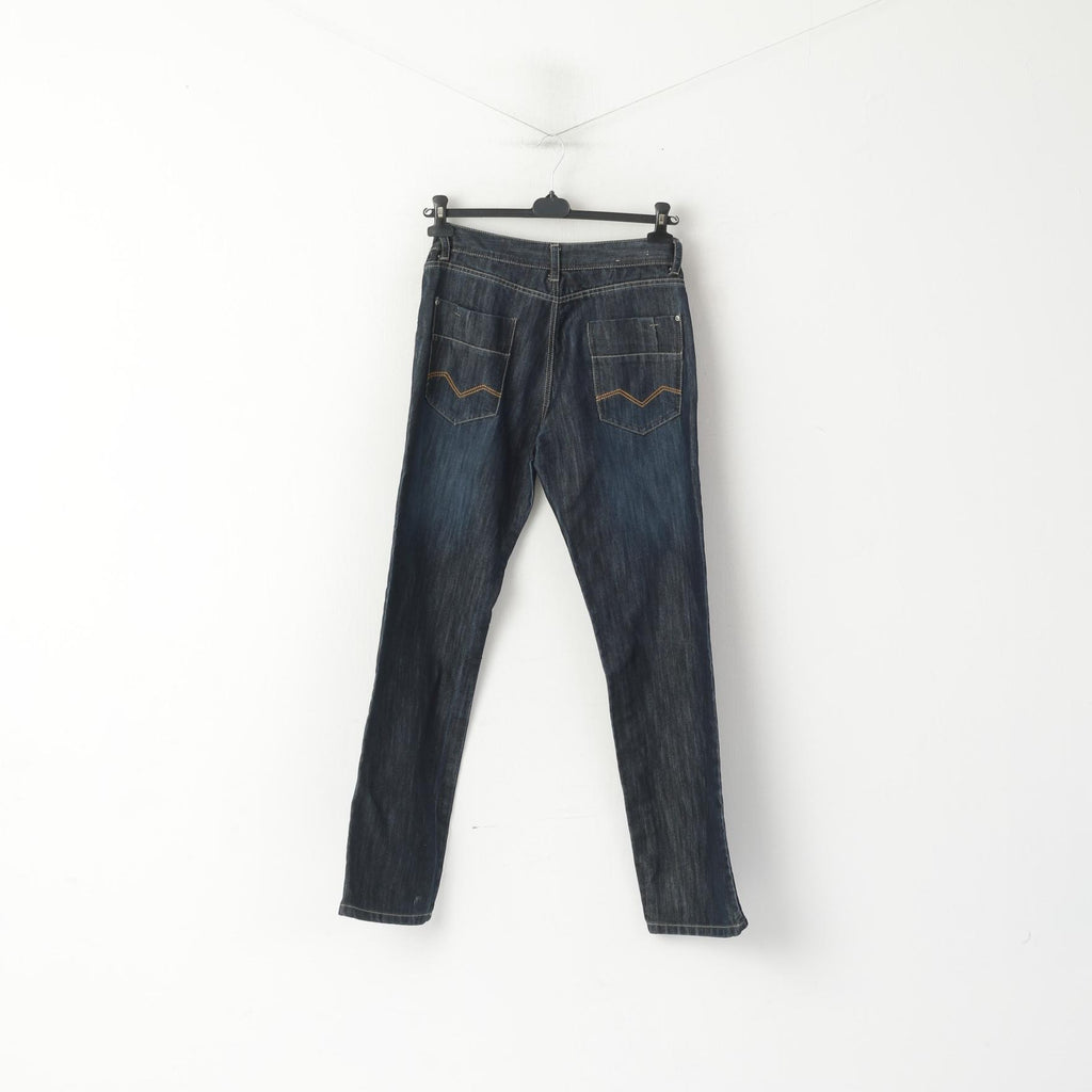 George Men 32 Jeans Trousers Navy Denim Cotton Regular Fit Straight Leg Pants