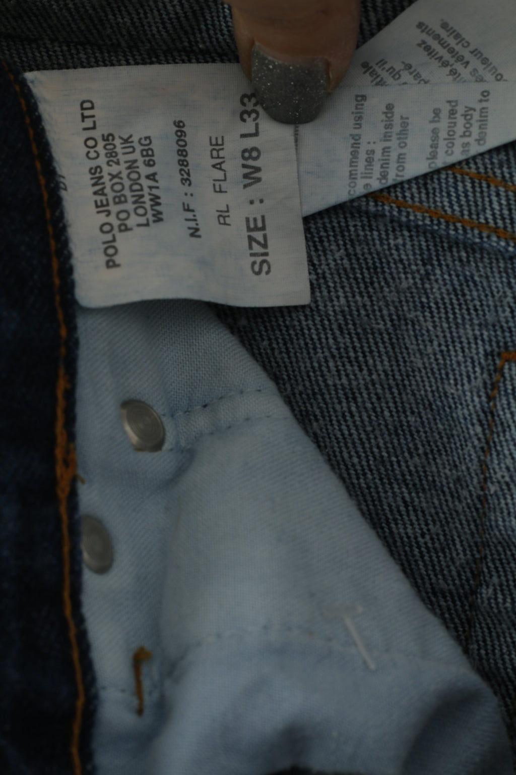 Polo Jeans Ralph Lauren Women 8 Jeans Trousers Navy lare Navy Cotton Polo Jeans Company