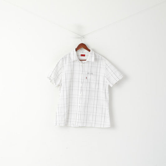 Levi's Red Tab Men XL Casual Shirt White Check Cotton Pocket Short Sleeve Top