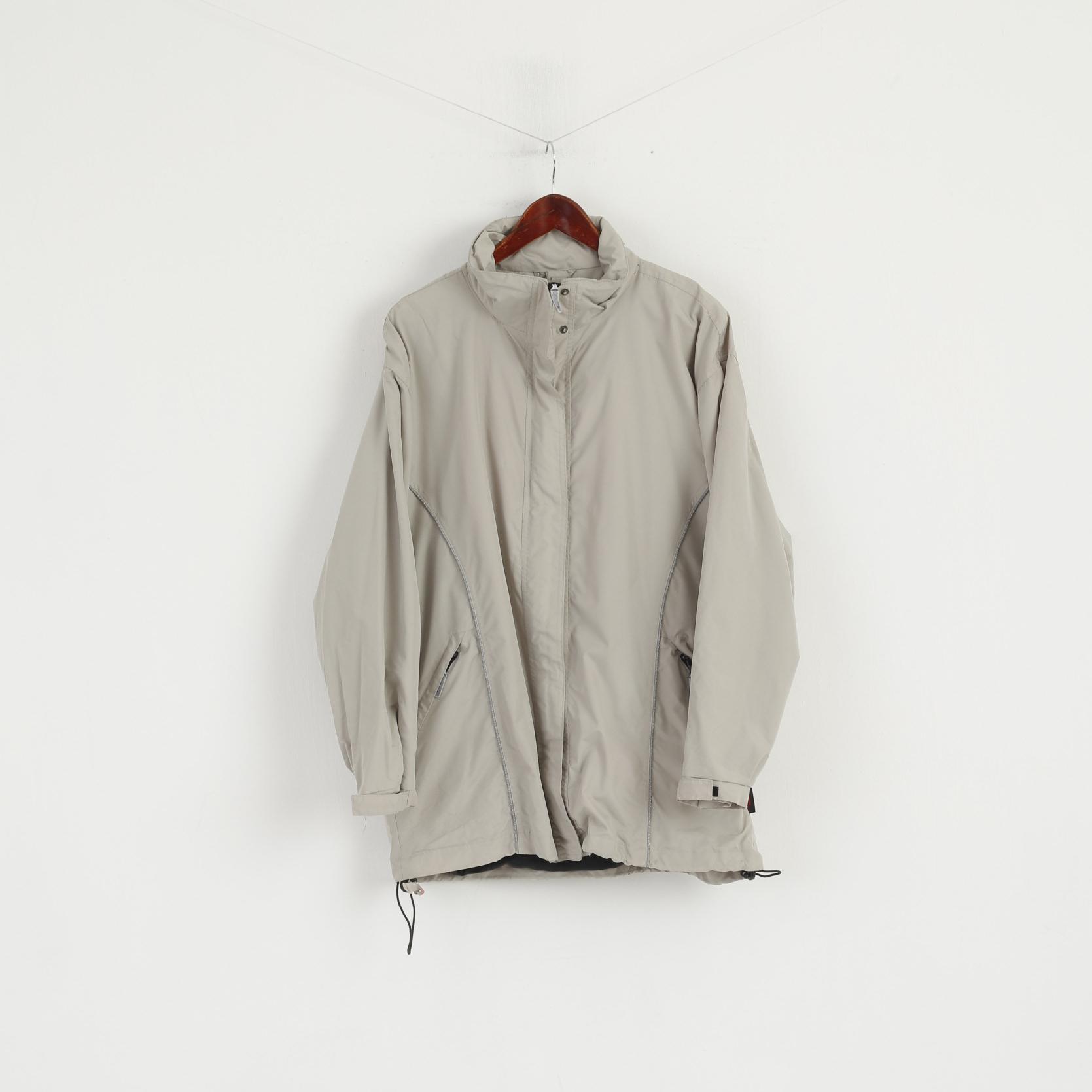 Killtec Femmes 42 XL Veste Beige Zip Up Sportswear Haut De Randonnée En Plein Air