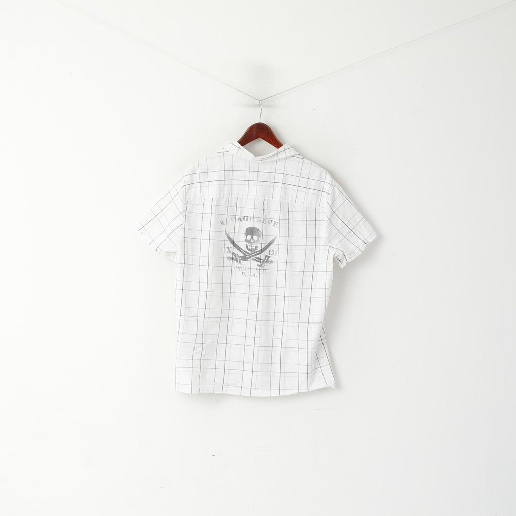 Levi's Red Tab Men XL Casual Shirt White Check Cotton Pocket Short Sleeve Top