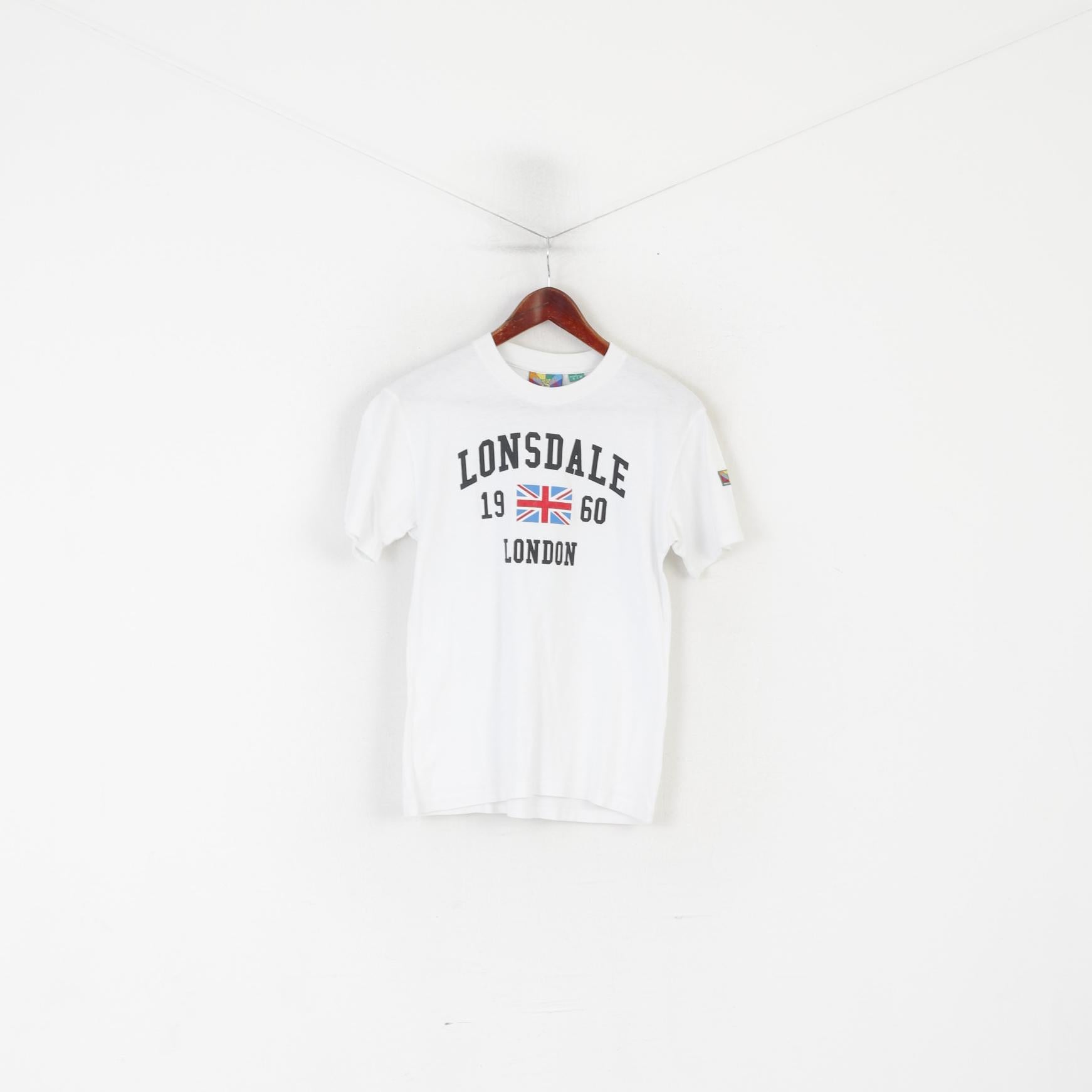 Lonsdale London Women S Shirt White Cotton Crew Neck Vintage Unisex Top