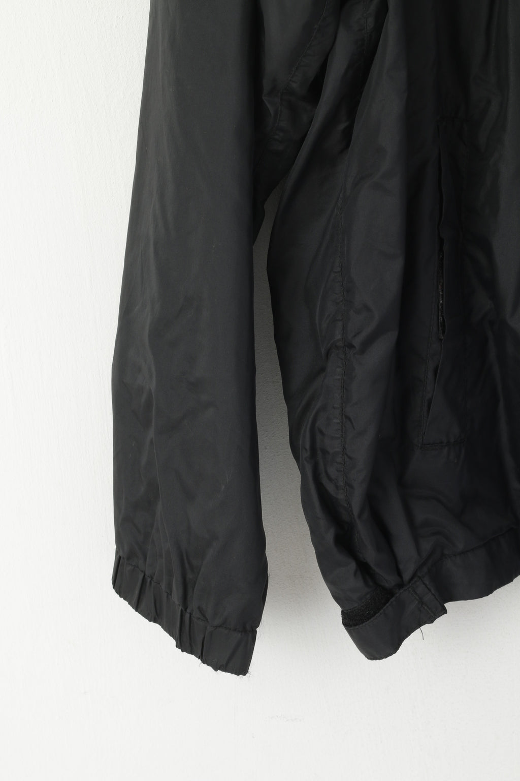 Kooga Men S Jacket Black Nylon Waterproof Rugby Full Zip Hidden Hood Top