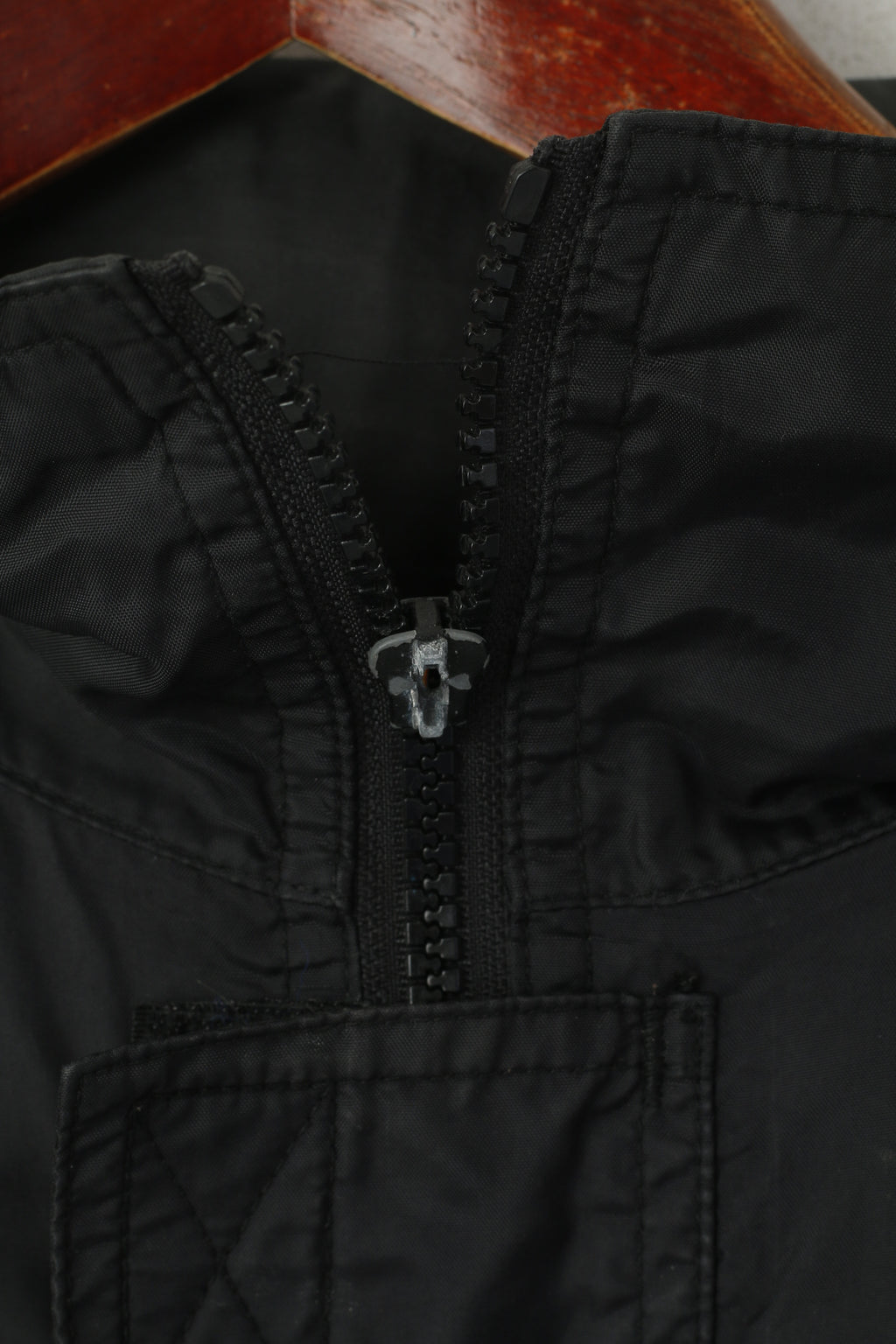 Kooga Men S Jacket Black Nylon Waterproof Rugby Full Zip Hidden Hood Top