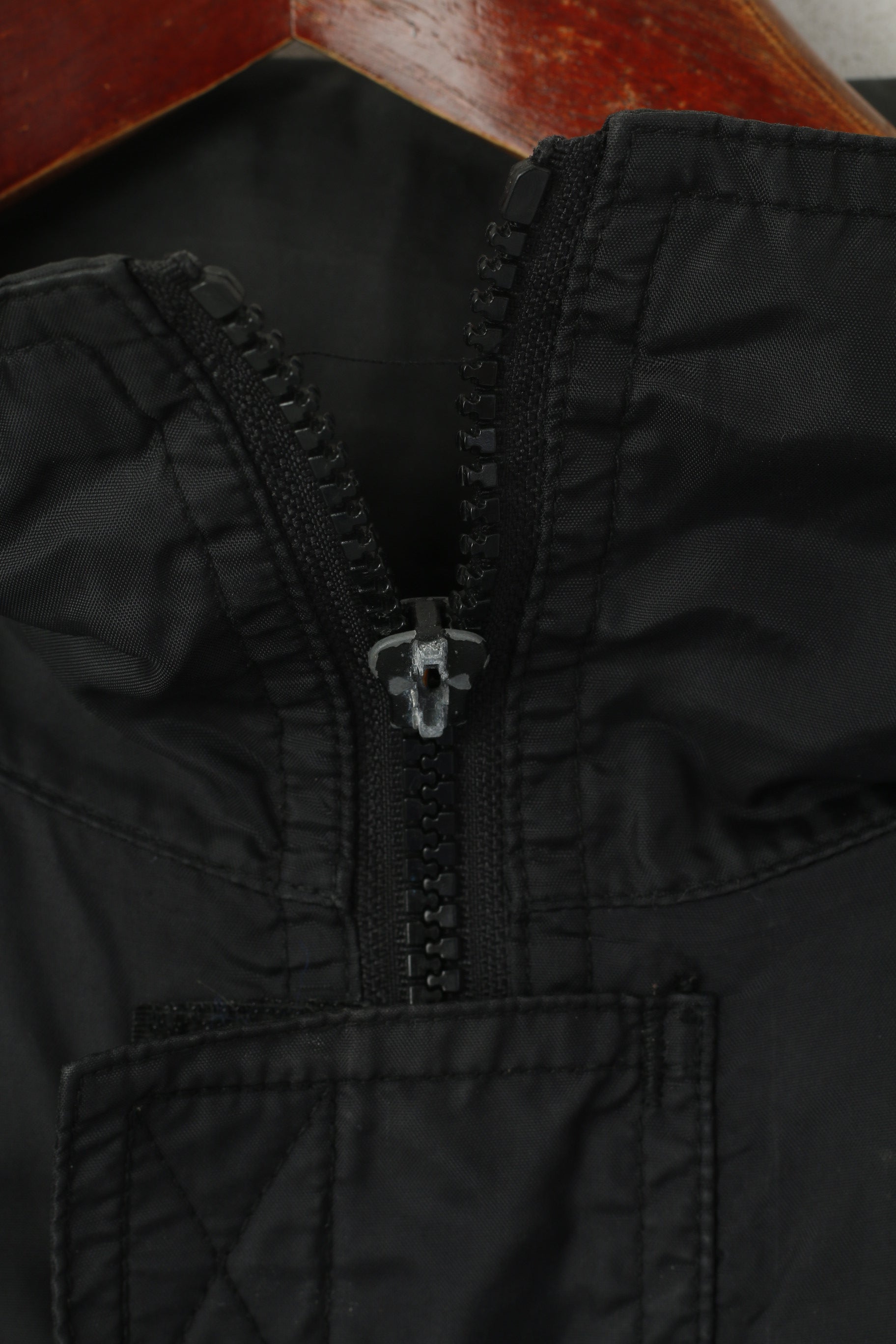 Kooga Men S Jacket Black Nylon Waterproof Rugby Full Zip Hidden Hood Top