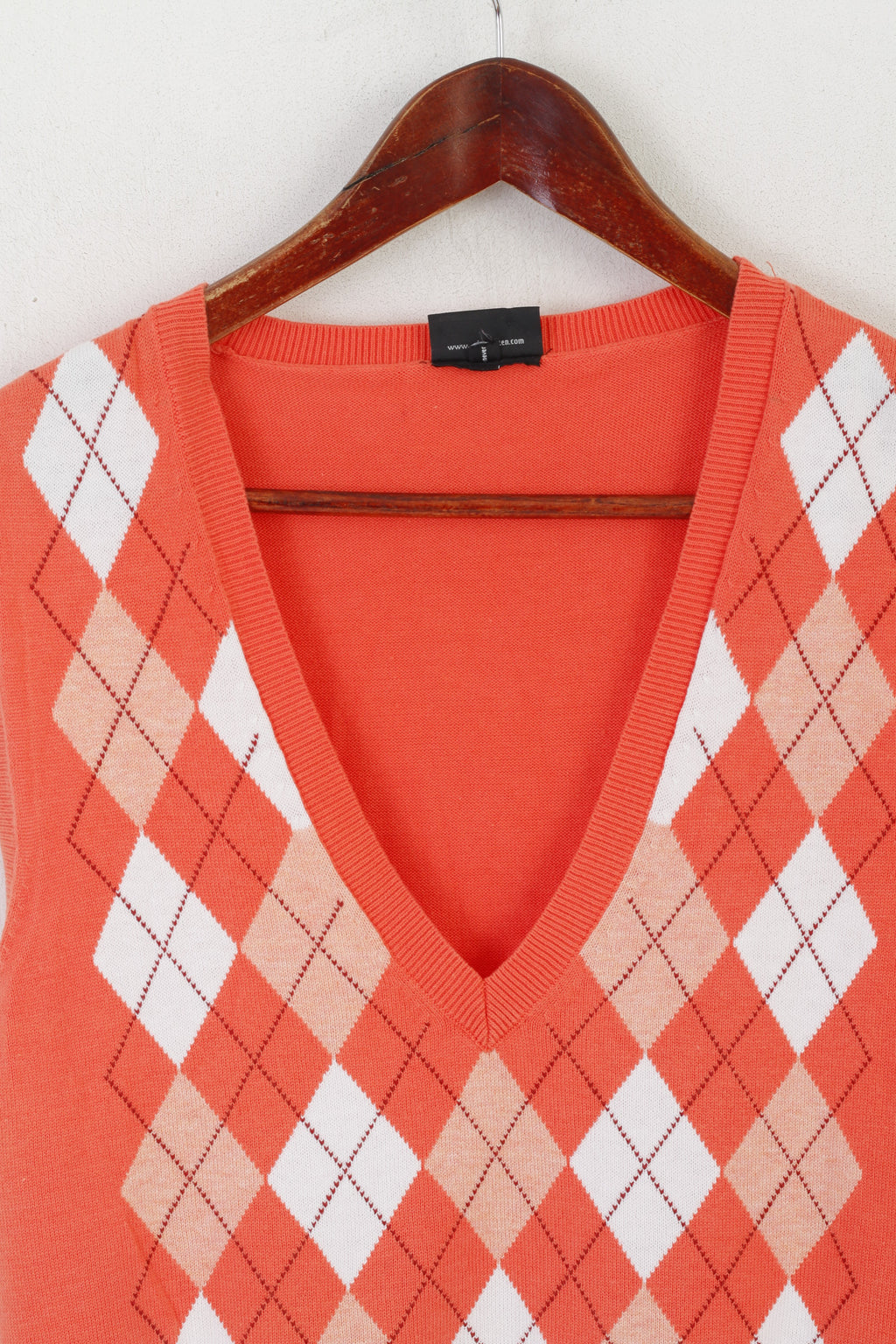 Galvin Green Men S Waistcoat Orange Diamond Cotton V Neck Sportswear Vest