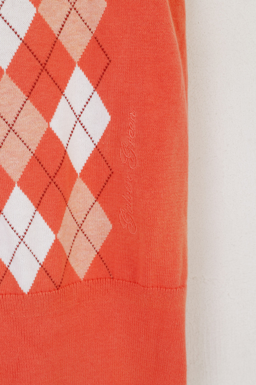 Galvin Green Men S Waistcoat Orange Diamond Cotton V Neck Sportswear Vest