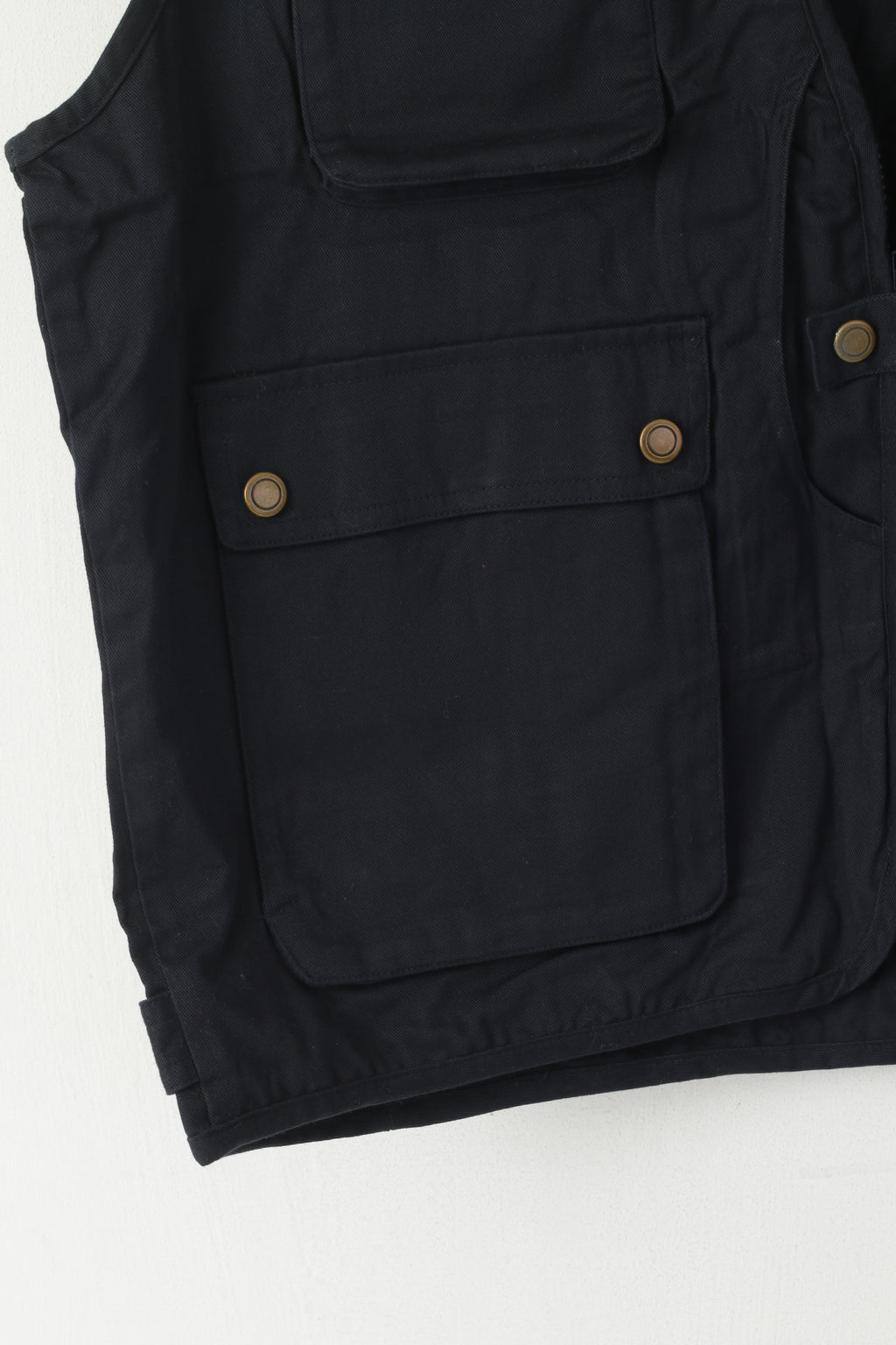 Biltema Hommes XL Gilet Marine Coton Chasse Multi Poche Sport Gilet